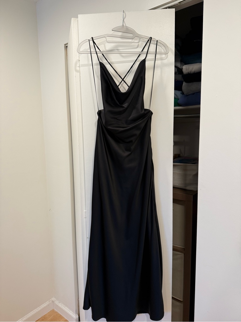 Princess Polly Elegant Black Cowl Neck Slip Dress